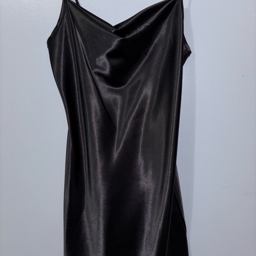 Elegant Black Satin Dress